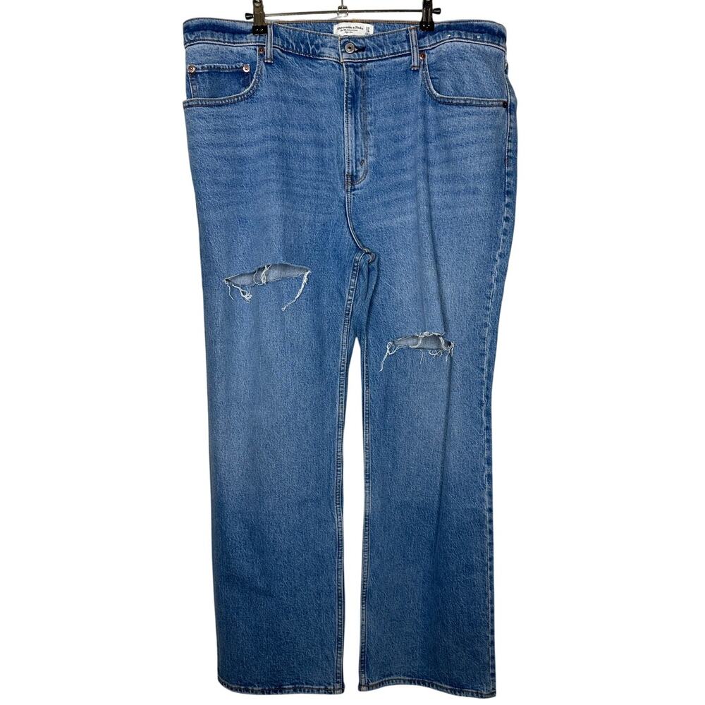 Abercrombie & Fitch The 90s Relaxed Jean High Rise Medium Wash Denim Sz 34 or 18